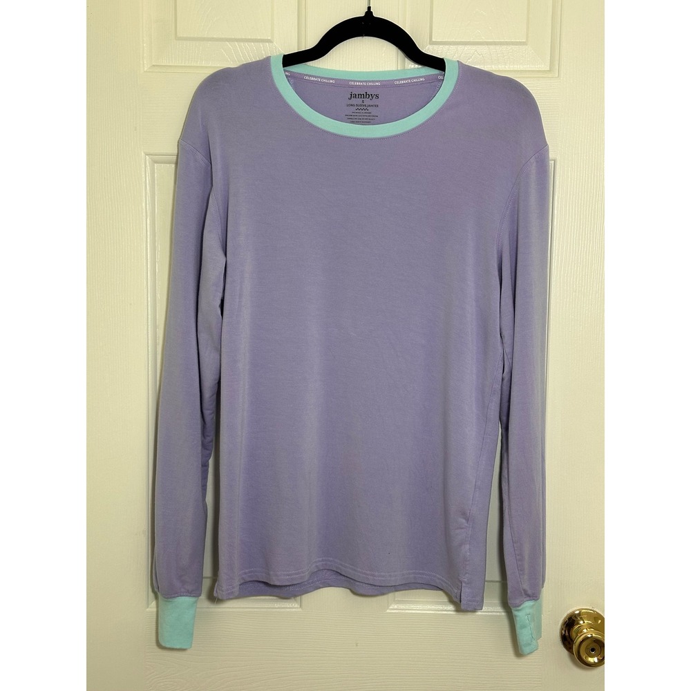 Jambys Women Purple Mint Modal Pajama Set Long Sleeve‎ Jamtee Long Jambys S